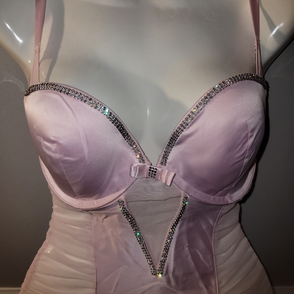 Victoria's Secret lingerie pink rhinestone